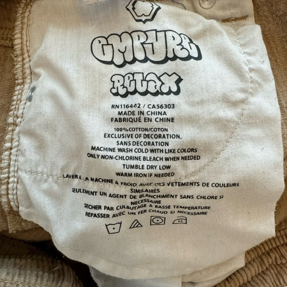 Empyre Size 25 Loose Relaxed Fit Corduroy SK8 Skate Baggy Pants Skater Y2K Brown - Picture 6 of 6